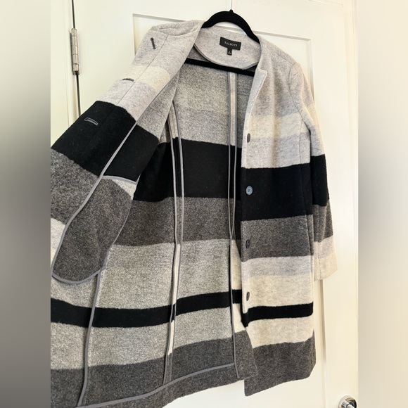 Talbots Wool Colorblock Striped Coat - Picture 4 of 5